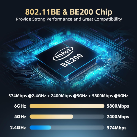 Wi-Fi 7 модуль Binardat Intel BE200NGW M.2, 8774 Мбіт/с, 2.4/5/6 ГГц, Bluetooth 5.4, Windows 10/11 Київ