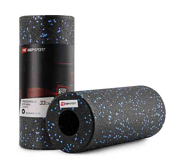 Роллер масажер (валик, ролик) гладкий Hop-Sport EPP 33см HS-P033YG чорно-синій Киев