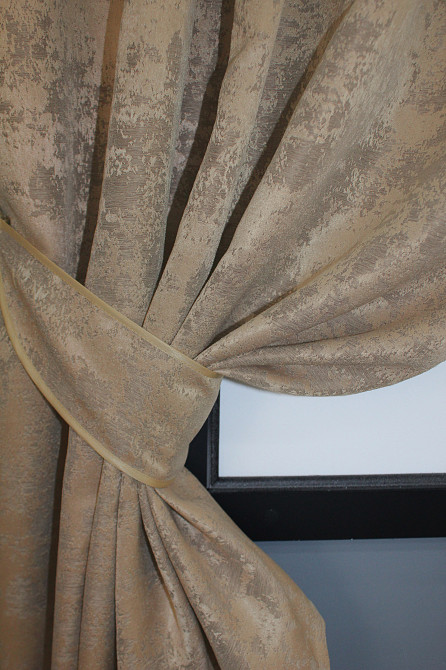 Комплект коротких штор VR-Textil Жаккард Sultan YL № 1207ш Капучино 130х170 см 2 шт (35-0080) Киев - изображение 3