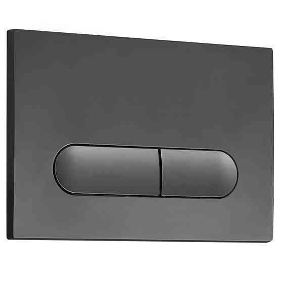 Панель змиву Koer KT-0608-07 240x160x10mm пластикова, кнопка закруглена (колір графіт) (KR6128)   ( 21058 ) Харків