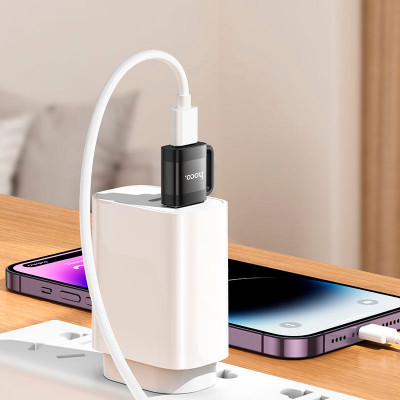 Переходник UA31D USB M to USB-C F USB2.0 Black HOCO (6942007628143) Винница - изображение 6