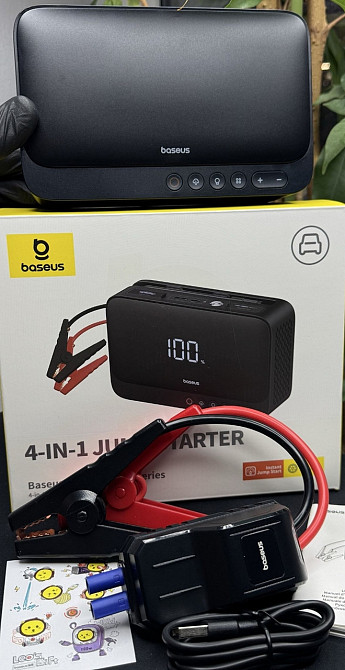 4 в 1 бустер+компресор+павербанк+ліхтар Baseus jump starter пусковий Киев - изображение 2