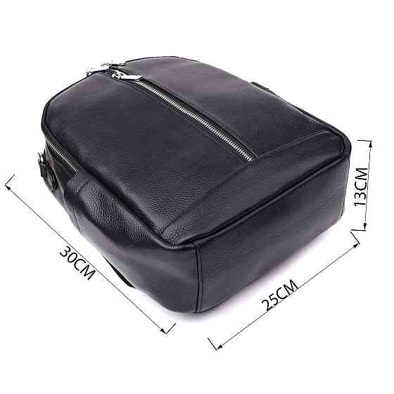 Практичний жіночий рюкзак з натуральної шкіри Vintage 23057 Чорний Київ