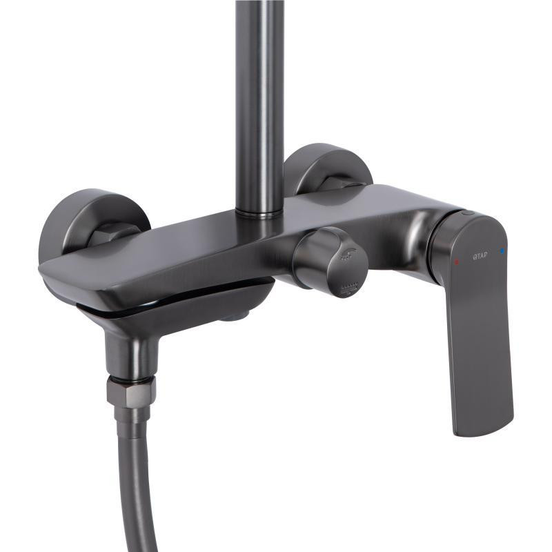 Душевая система из латуни Qtap Slavonice на три потребителя (с изливом) QTSLA111GMB45910 Gunmetal Black Харьков - изображение 4