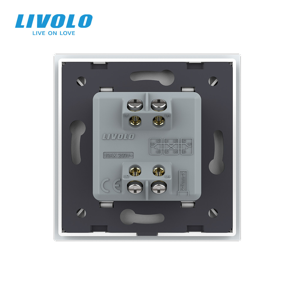 LIVOLO Одноклавішний перехресний вимикач Livolo білий скло (VL-C7FCMM10A-2WP) Коломыя - изображение 3