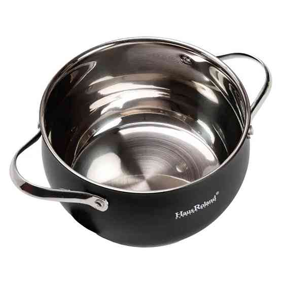 Набір посуду з нержавіючої сталі 12 предметів, чорний Київ