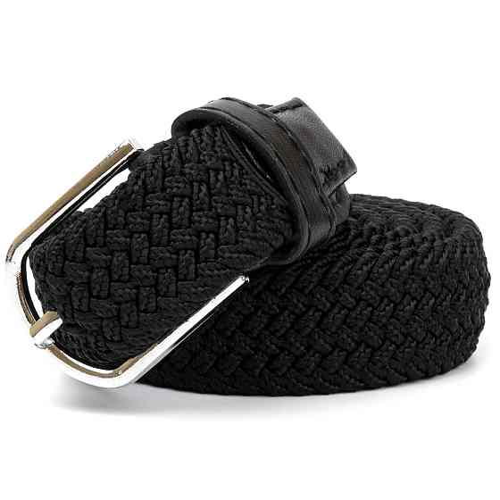 Текстильний жіночий ремінь класика Чорний (Vintage) Київ