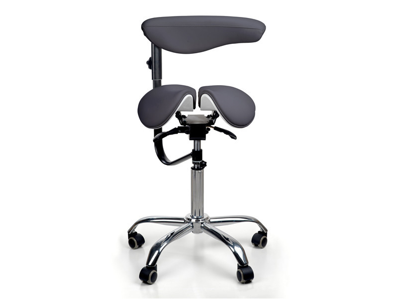 Стілець-сідло для майстра 8016-2, зі спинкою, роздільне сидіння, 3 регулювання Антрацит Київ - фото 2