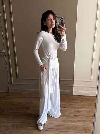 Женский стильный трендовый костюм двойка из вискозы Молочный, 46/48 Одесса