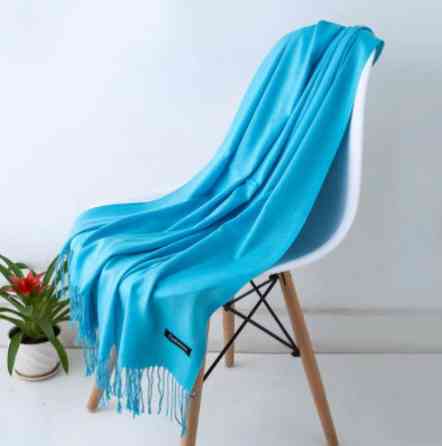 Шарф теплый женский 200 на 65 см голубой Киев