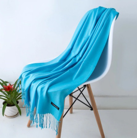 Шарф теплый женский 200 на 65 см голубой Киев - изображение 1