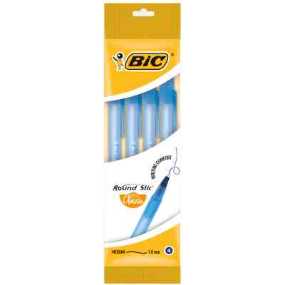 Ручка масляная Bic Round Stic, синяя, 4шт в блистере (bc944176) Винница