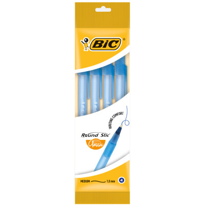 Ручка масляна Bic Round Stic, синя, 4шт в блістері (bc944176) Вінниця - фото 1