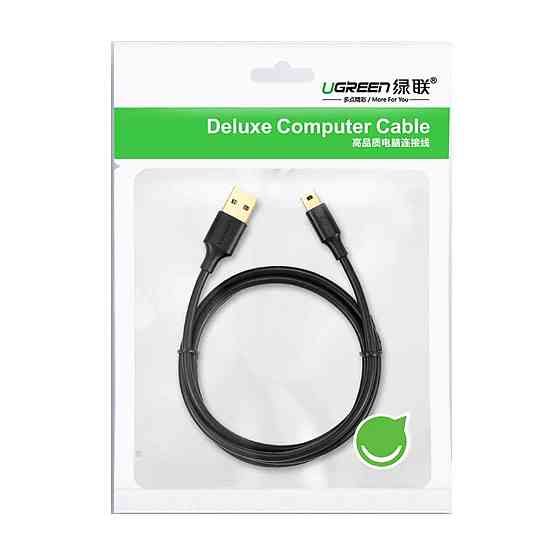 Кабель UGREEN USB 2.0 A Male to Mini 5 Pin Male Cable 0.5m (Black) UGR-10354 Одеса