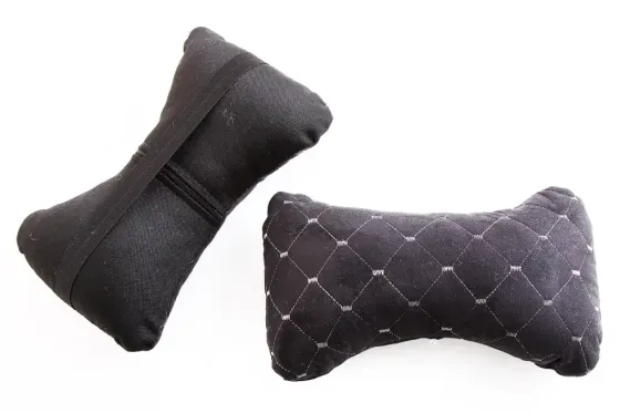 Подушка подголовника алькантара черный/серая нить (2 шт.) Винница