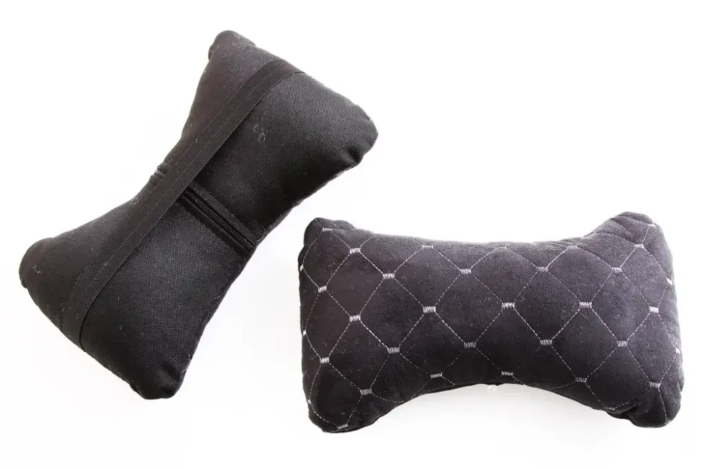 Подушка подголовника алькантара черный/серая нить (2 шт.) Винница - изображение 1