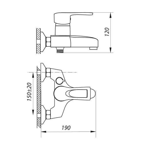 Смеситель для ванны Zerix FAD 183 с универсальным подключением ZX2649 Харьков