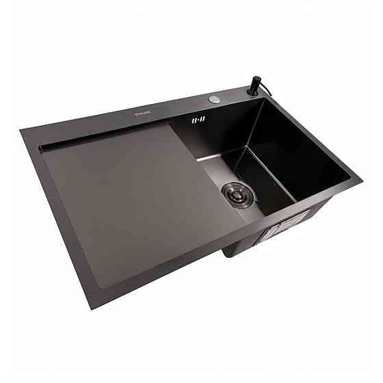 VALESO Кухонна мийка CM 78*50 R чорна PVD VALESO Handmade (круглий сифон 3,0/0,8) Киев