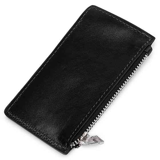 Шкіряний невеликий картхолдер Чорний (GRANDE PELLE) Київ