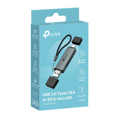 Считыватель флеш-карт TP-Link USB-C + USB 2.0 SD + TF silver (UA430D) Винница - изображение 3