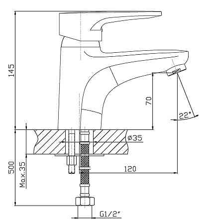 Змішувач для умивальника Haiba Opus 001   ( HB0326 ) 20432 Харків