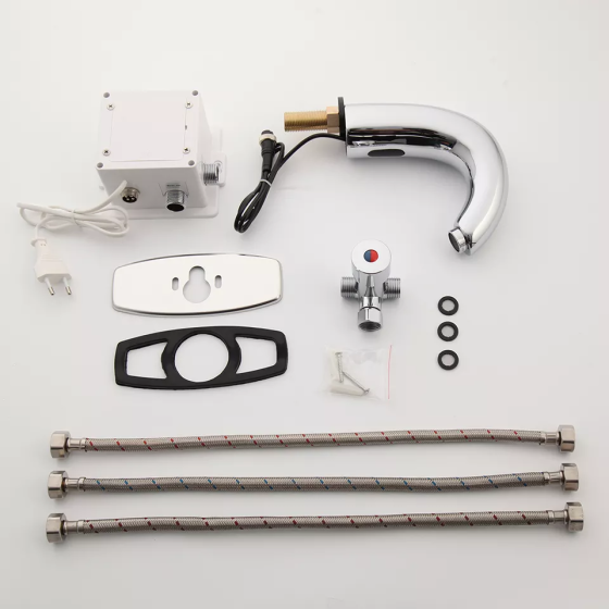 Смеситель сенсорный для раковины в ванную, бесконтактный кран хромированный с сенсорным дачиком Каменец-Подольский