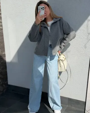 Стильный женский бомбер оверсайз из теплой мягкой ткани Одесса