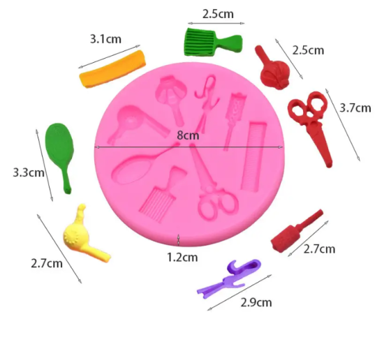 Силиконовый молд Парикмахерская 8 см розовый Киев
