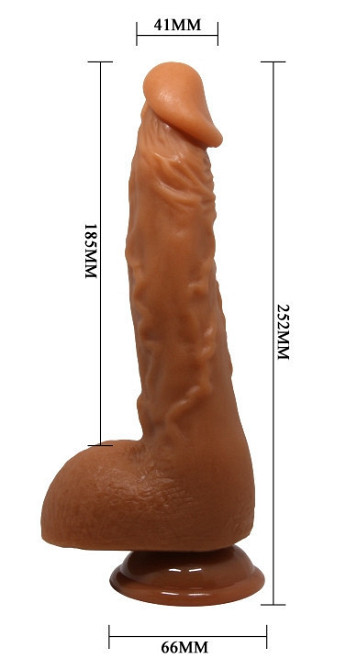 Фалоімітатор на присосці Baile Beautiful JASON 9,4'' Brown, BW-008041NR-1 Sex Aura Київ - фото 9