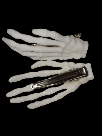 Набір 2 шпильки пальці скелету для волос на Хелловін білий Київ