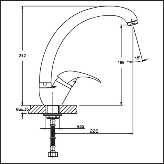 Змішувач для кухні HAIBA PREMIERE 777 гайка Харків