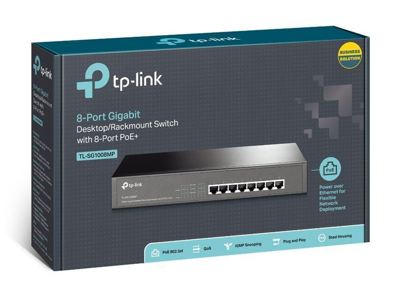 Комутатор TP-Link TL-SG1008MP (8хGE PoE+, Max PoE+ 126 W) Ні Харків - фото 3