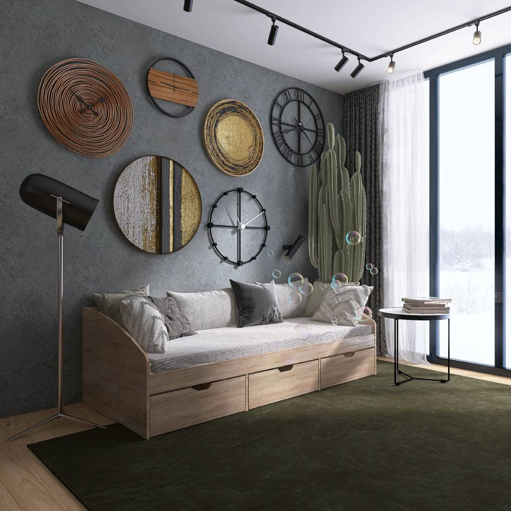 Кровать односпальная с ящиками Эверест Комфорт 3 193х84х59 см Дуб сонома (DTM-5727) Львов - изображение 3