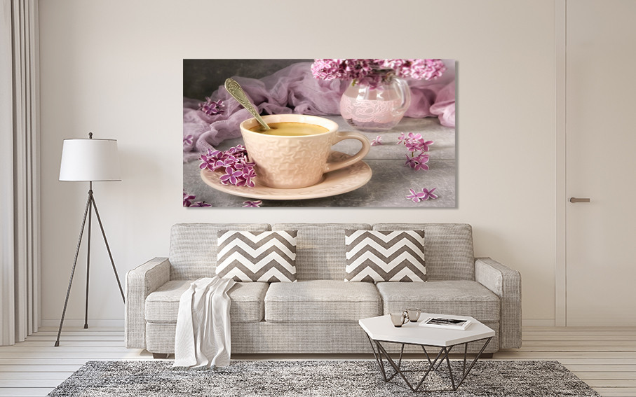 Картина полотно у вітальню / спальню  Аромат кави   MLP_354 ( 60х30см ) 50x100 см Київ - фото 2