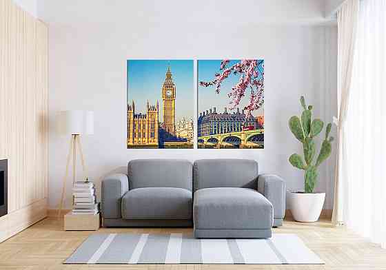 Модульная картина в гостиную / спальню Лондонський годинник TLV-2_020 70x102 см Киев