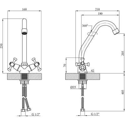 Змішувач Kroner Rhein-C030 (CV014915) Вінниця - фото 7