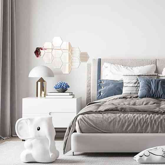 Зеркальный декор акриловый самоклеющийся 80*70мм серебро, 12шт (D) SW-00002511 Днепр