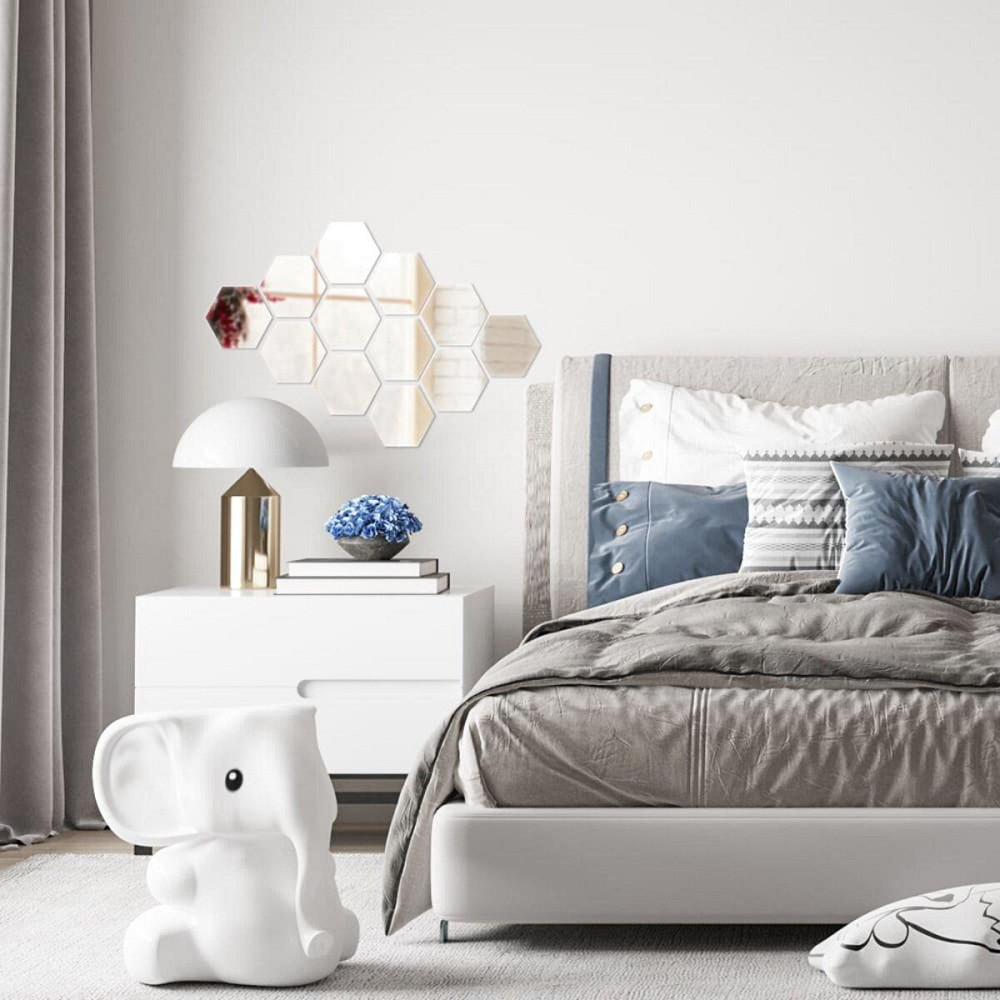 Зеркальный декор акриловый самоклеющийся 80*70мм серебро, 12шт (D) SW-00002511 Днепр - изображение 6