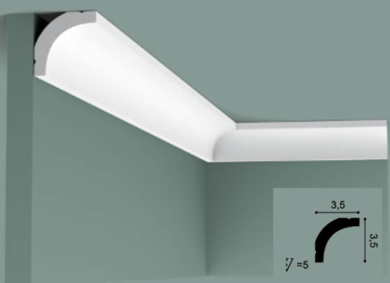 Карниз(плинтус) потолочный гладкий Orac Decor Basixx CB520N, лепной декор из пенопласта Днепр