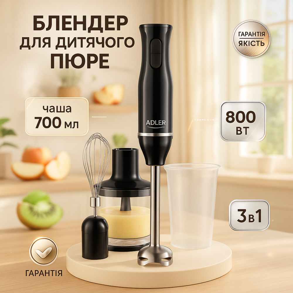 Блендер с несколькими режимами работы ADLER AD 4620 800Вт, Блендер для пюре и коктейлей CD-97 Львов - изображение 8