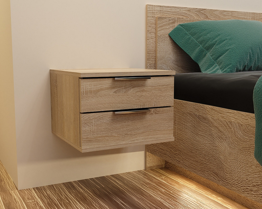 Тумба навісна приліжкова Крістал, Дуб Сонома, 400/400/290 Львів - фото 2