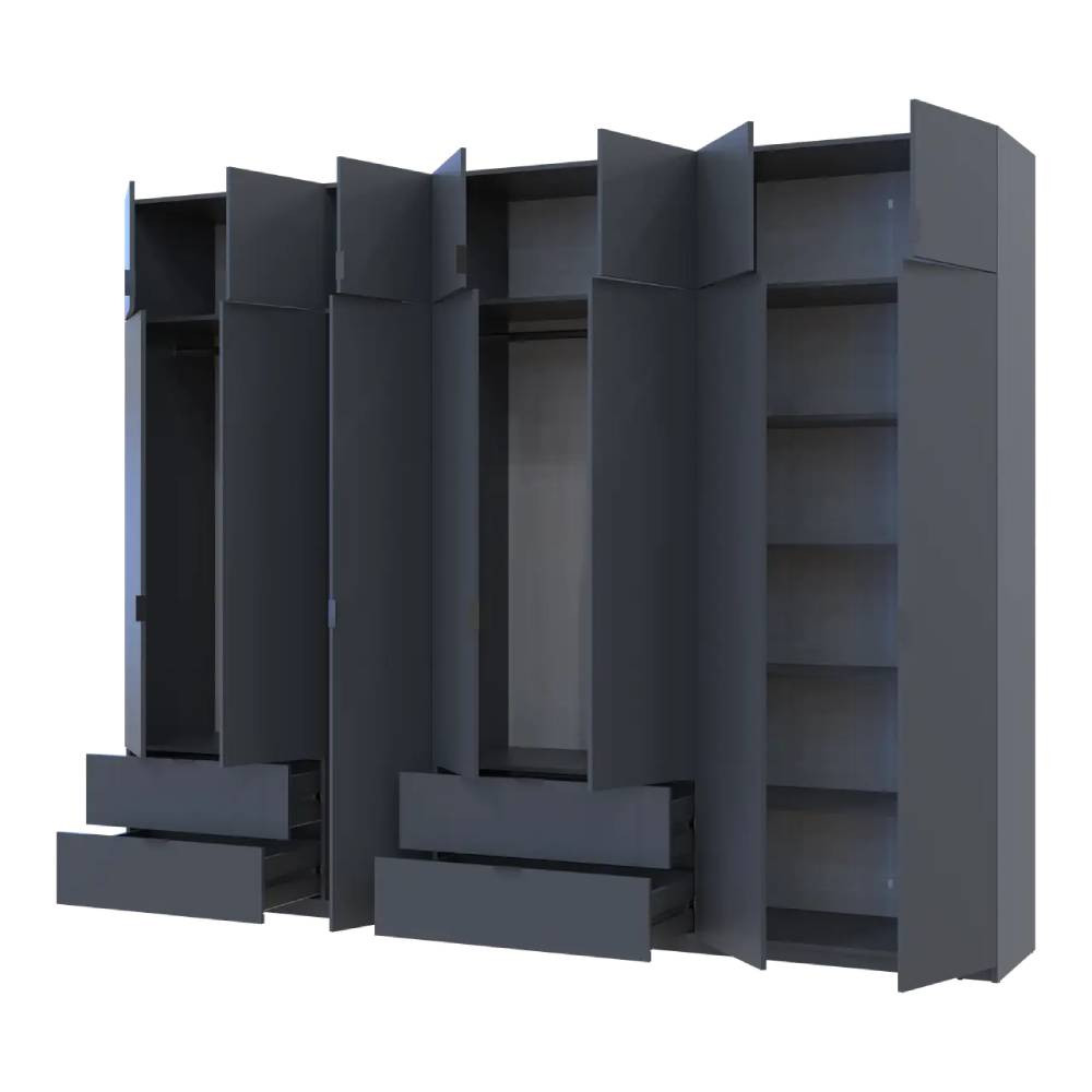 Шафа для одягу Doros Лукас Графіт 3+4 ДСП 300х50х240 DRS-011698 (42005133) Львів - фото 2