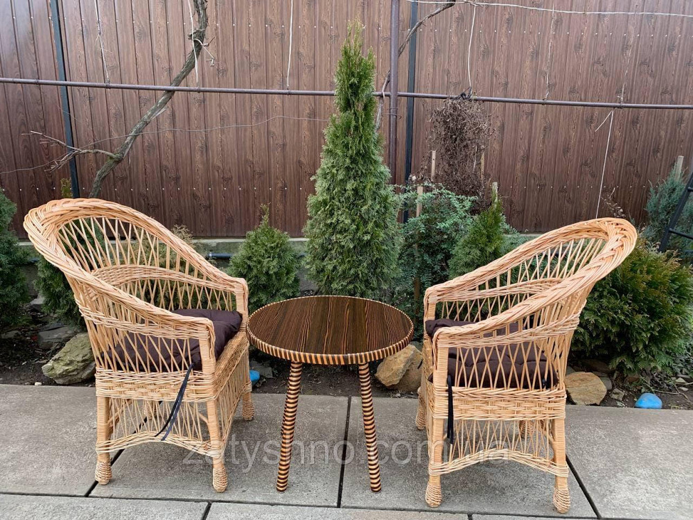 Плетеная мебель с подушками для сидений Киев - изображение 5