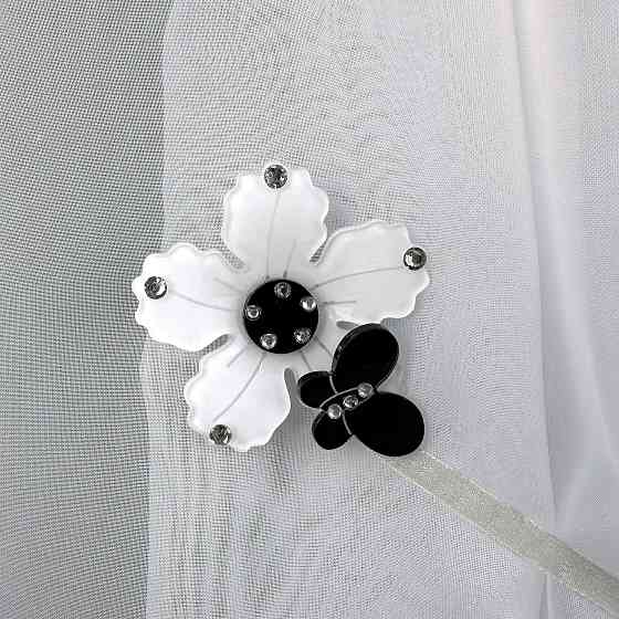 Магніти для штор і гардин Весна набір 2 шт Білий з чорним (81-313) Київ