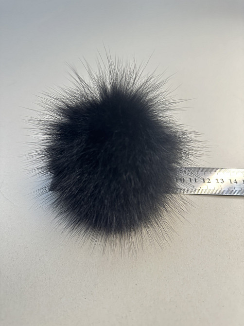Помпони з натурального хутра песця на шапку 10-12см Чорний Харків - фото 7