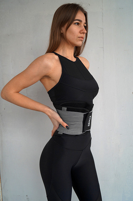 Пояс-корсет для підтримки спини Power System PS-6031 Waist Shaper Grey L/XL Луцьк - фото 5