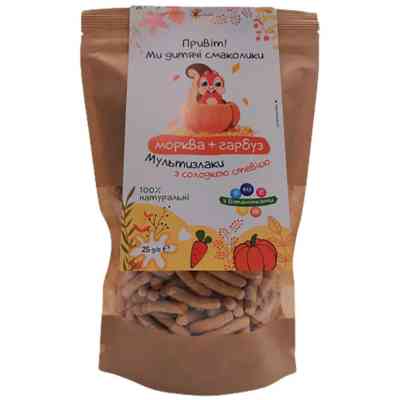 Дитяче печиво Дитячі Смаколики Палички неглазуровані Мультизлаки з чіа, морквою та гарбузом 25 г (1181039) Вінниця