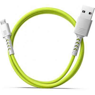 Дата кабель USB 2.0 AM to Micro 5P 1.0m Soft white/lime Pixus (4897058531176) Вінниця