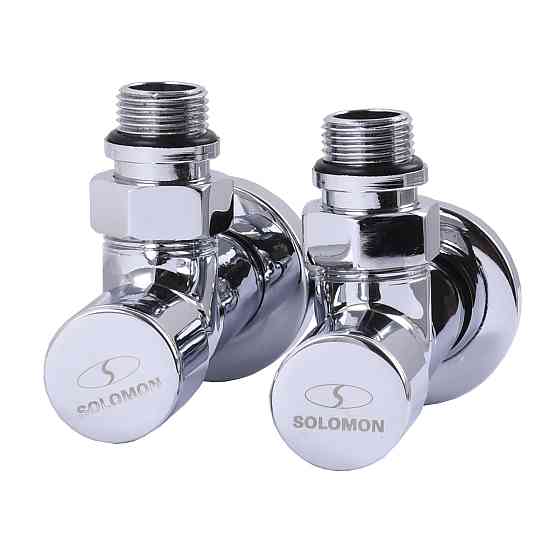 Кран вентильний кутовий з американкою SOLOMON LUX 1/2″ CHROM 7777 (2шт. КОМПЛЕК )   (1уп) Тернополь
