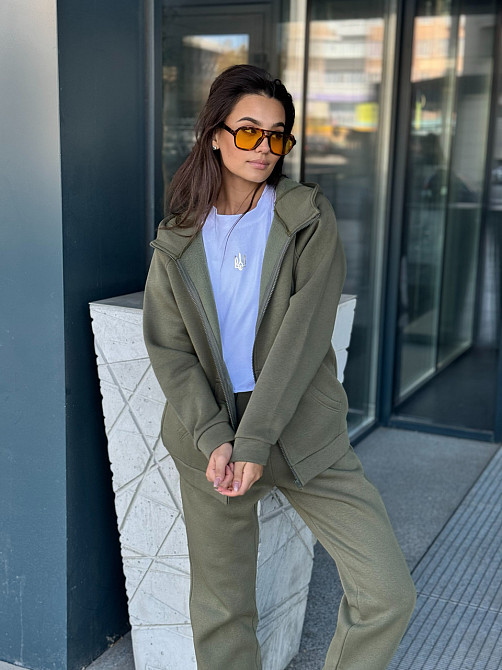 Жіночий спортивний костюм на флісі Хакі 46/48 Харків - фото 10